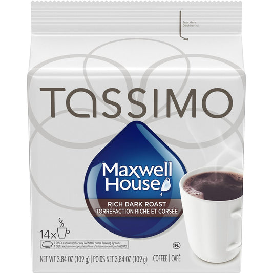 Tassimo Maxwell House Dark Roast, Single Serve T-Discs, 14 T-Discs